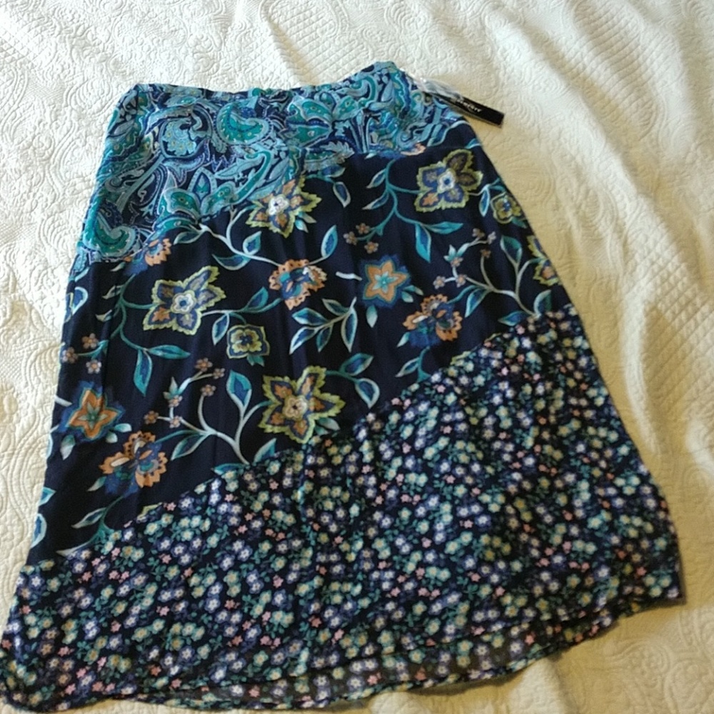 NWT blue floral skirt. Ankle length